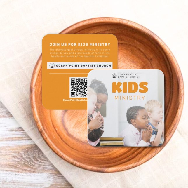 Presentación Tarjeta de llamadas invitadas de la Iglesia del Mi (Kids Ministry Church Invite Calling Card)