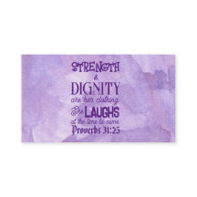 Tarjeta de llamadas Proverbs 31:25-26, nota de env