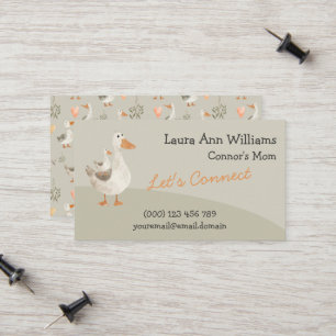 Presentación Tarjeta de llamadas Watercolor Geese Mommy Playdat