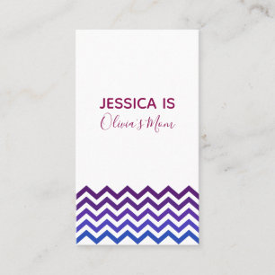 Presentación Tarjeta de Mamá con Acento de Chevron Rosa, Púrpur