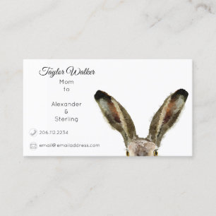 Presentación Tarjeta de mamá conejito Bunny de acuarela linda
