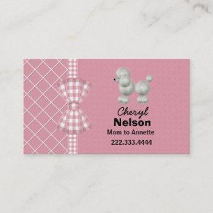 Presentación Tarjeta de Mamá de Caniche Rosa y Blanco