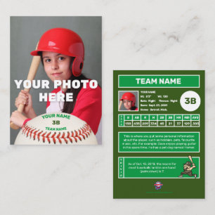 Presentación Tarjeta de Negociación de Béisbol Green Back - Est