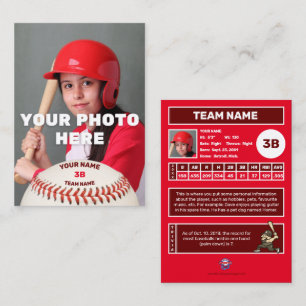 Presentación Tarjeta de Negociación de Béisbol Red Back - Estad