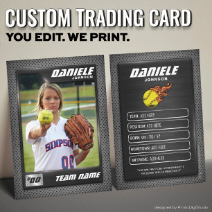 Presentación Tarjeta de negociación de softball personalizado, 