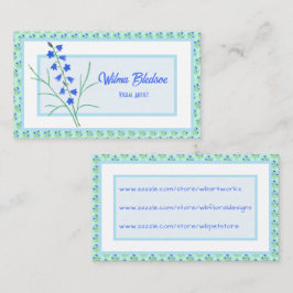Presentación Tarjeta de negocios pastel de campanillas azules y