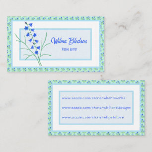 Presentación Tarjeta de negocios pastel de campanillas azules y