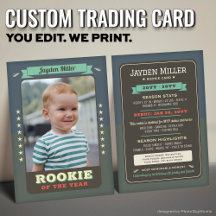 Tarjeta de novato personalizada retro para el prim