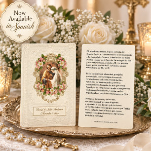 Presentación Tarjeta de oración católica española para boda