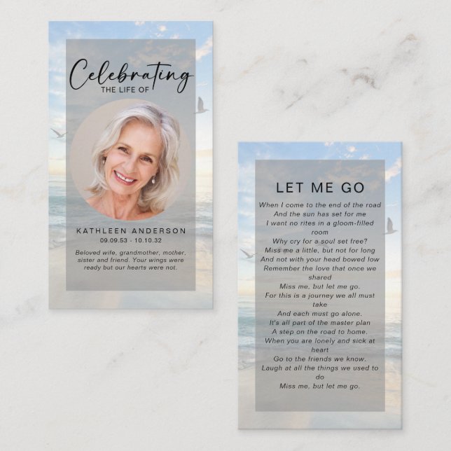 Presentación Tarjeta de oración conmemorativa | Aves oceánicas (Anverso / Reverso)