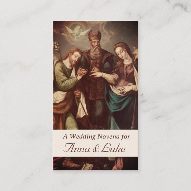 Presentación Tarjeta de oración de boda católica personalizada  (Anverso)