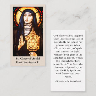 Presentación Tarjeta de oración de San Clarito de Asís