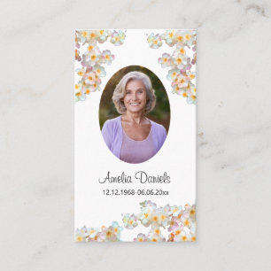 Presentación Tarjeta de oración para funeral de flor silvestre 