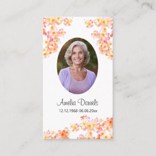 Presentación Tarjeta de oración para funeral de flor silvestre