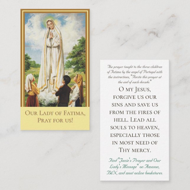 Presentación Tarjeta de oración personalizable Nuestra Señora d (Anverso / Reverso)