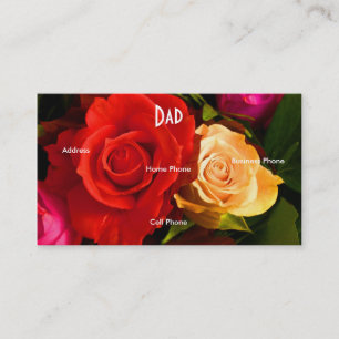 Presentación Tarjeta de perfil de las rosas rojas de papá