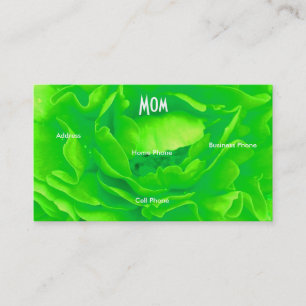 Presentación Tarjeta de perfil de rosa verde brillante para mam