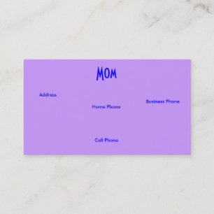 Presentación Tarjeta de perfil para Rosas púrpura azul de mamá