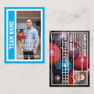 Presentación Tarjeta de personalizado de boliche (Sky Blue)