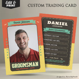 Presentación Tarjeta de personalizado Groomsman Trading Card, m