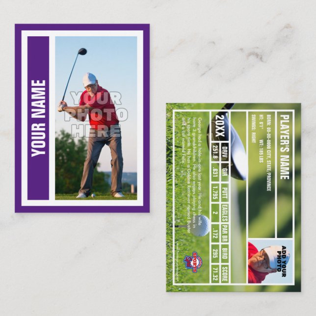 Presentación Tarjeta de personalizado para el comercio de golf  (Anverso / Reverso)