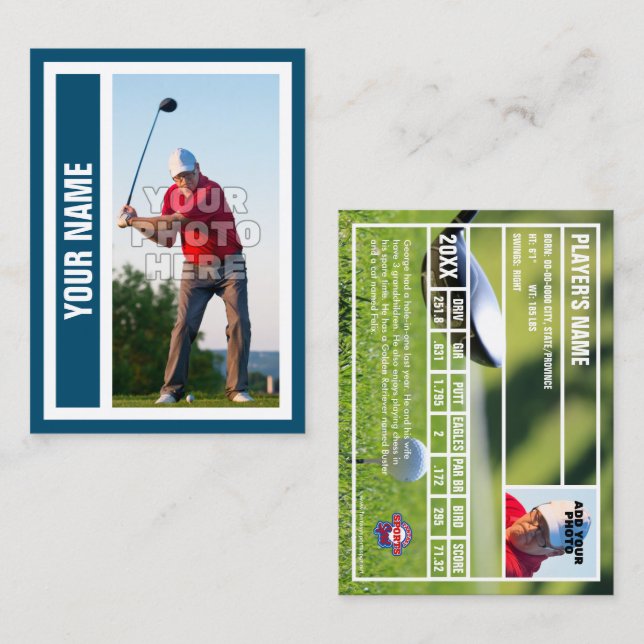 Presentación Tarjeta de personalizado para el comercio de golf  (Anverso / Reverso)
