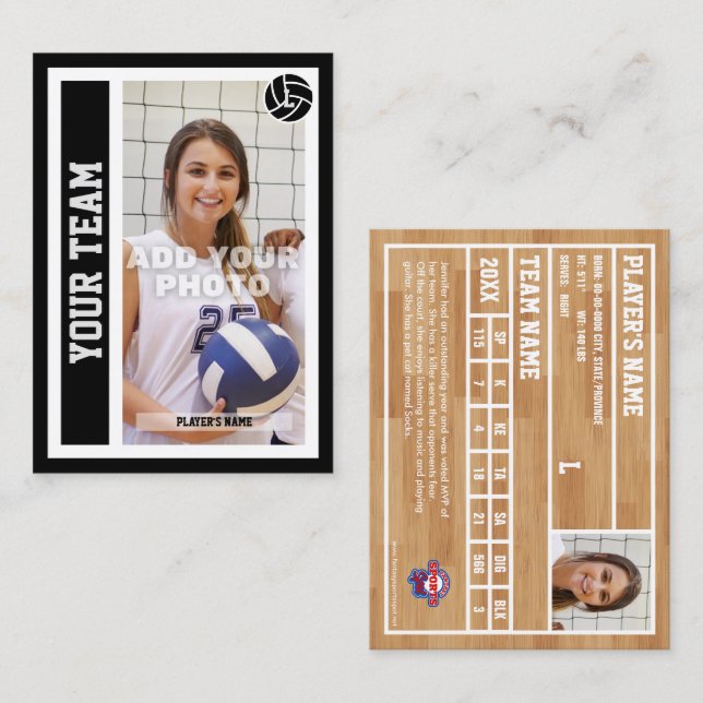 Presentación Tarjeta de personalizado para el comercio de volei (Anverso / Reverso)