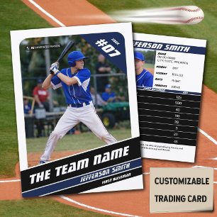 Presentación Tarjeta de regalo de equipo de béisbol azul y blan