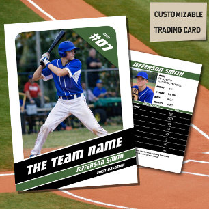 Presentación Tarjeta de Regalo de Equipo de Béisbol Verde Blanc
