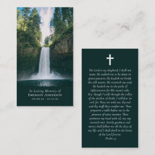 Presentación Tarjeta de rezo conmemorativa de la cascada de fot