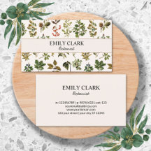Tarjeta de visita de hojas de planta verde de herb