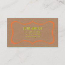 tarjeta de visita de Kraft del marco