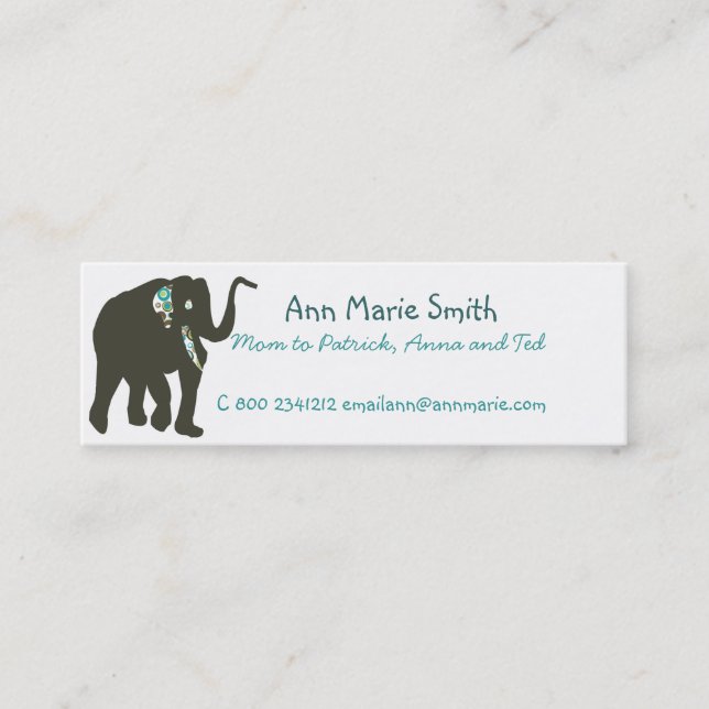 Presentación Tarjeta de visita de la mamá (Anverso)