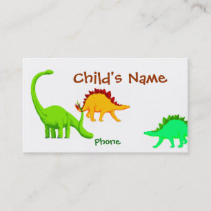 Presentación Tarjeta de visita de los niños del dinosaurio