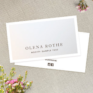 Presentación Tarjeta de visita elegante gris plateado con borde