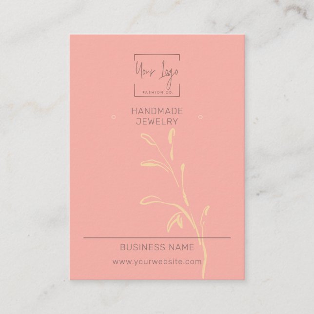 Presentación Tarjeta de visualización de joyas QR social de hoj (Anverso)