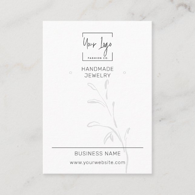 Presentación Tarjeta de visualización de joyas QR social de hoj (Anverso)