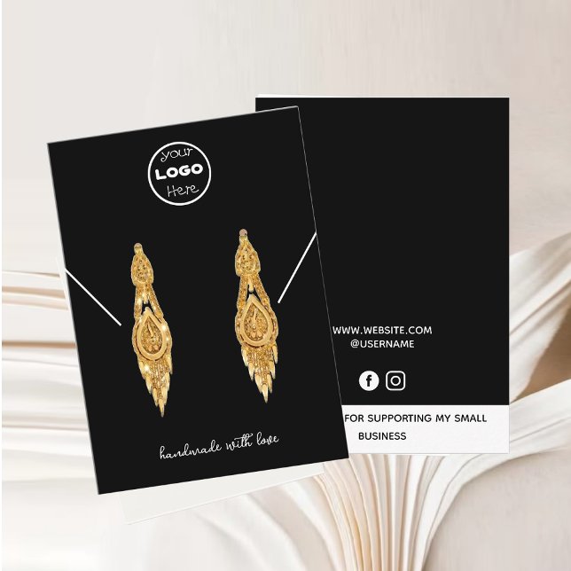 Presentación Tarjeta de visualización de joyería profesional (Present your jewelry with elegance and sophistication using our Professional Earrings Display Card.)