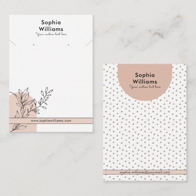 Presentación Tarjeta de visualización moderna Boho Pastel Neckl (Anverso / Reverso)