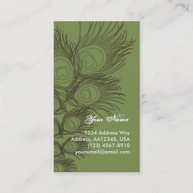 Presentación Tarjeta del perfil de la pluma - verde (Anverso)