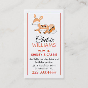 Presentación Tarjeta elegante de la mamá del Fox del dibujo