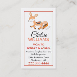 Presentación Tarjeta elegante de la mamá del Fox del dibujo