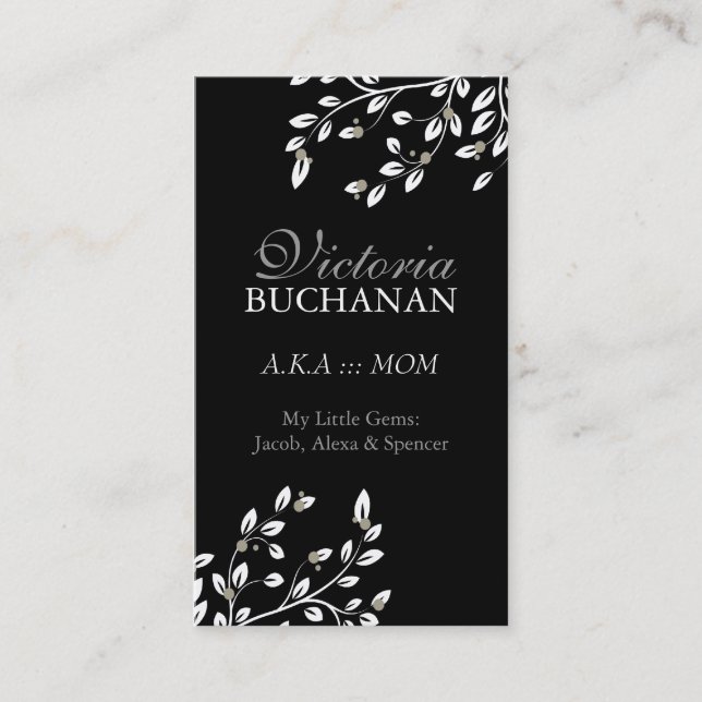 Presentación Tarjeta floral con clase de la mamá (Anverso)