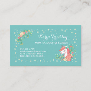 Presentación Tarjeta floral de la mamá del unicornio