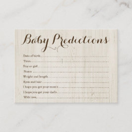 Presentación Tarjeta para Baby Shower - madera rústica de la