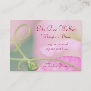 Presentación Tarjeta personal de la mamá; Flor rosada del