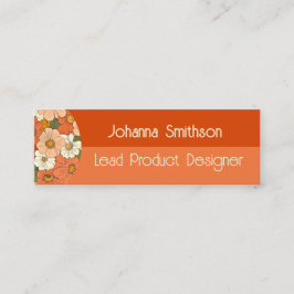 Presentación Tarjeta retro Naranja Groove Floral Mini de llamad