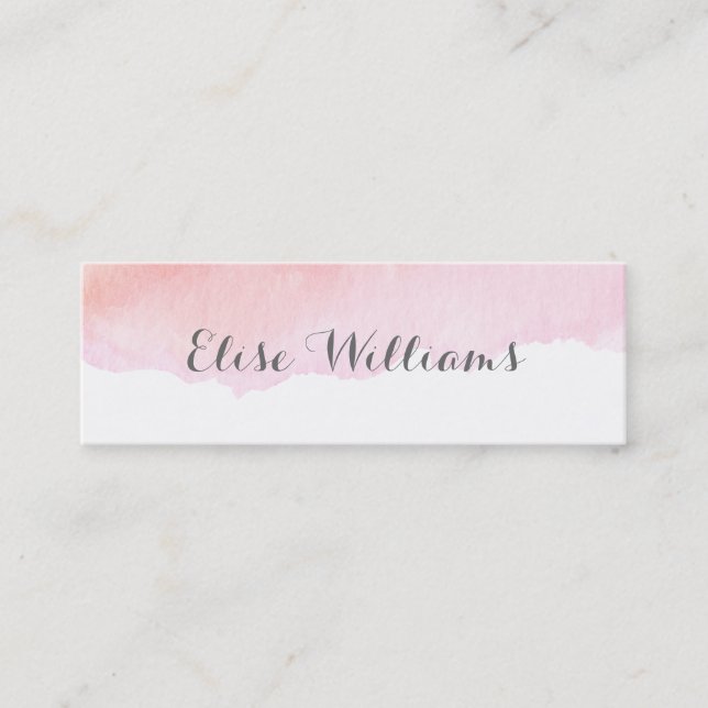 Presentación Tarjeta rosada del contacto de la acuarela (Anverso)