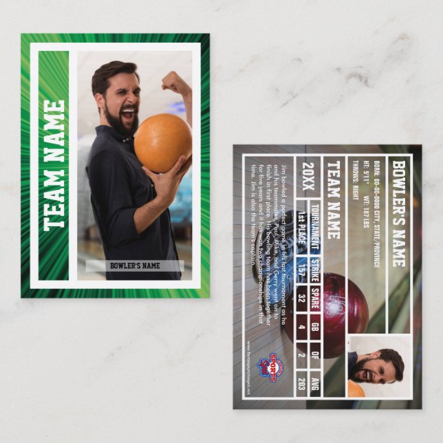 Presentación Torneo de boliche con tarjeta de comercio Souvenir (Anverso / Reverso)