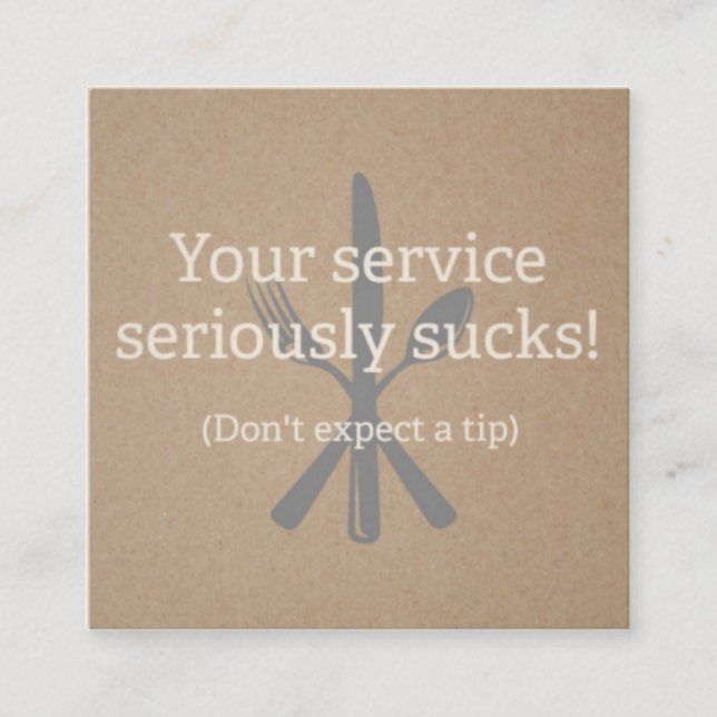 Presentación Waiter, Server, tarjeta de llamada de servicio inc (Anverso)